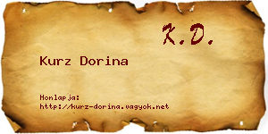 Kurz Dorina névjegykártya
